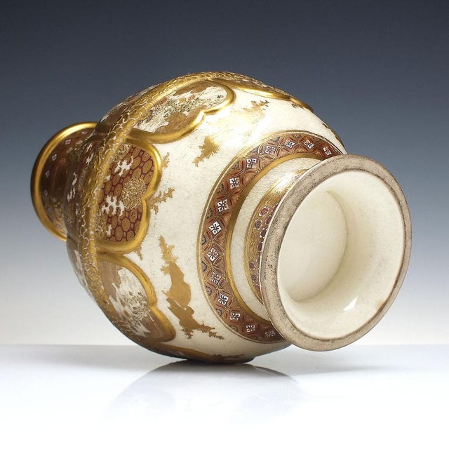 Antique 19th Century Japanese Satsuma Vase, 1890 For Sale - Image 4 of 9