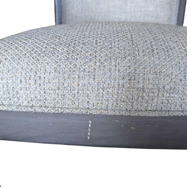 Late 20th Century Set of Six Reupholstered Grey Wood Dining Chairs For Sale - Image 11 of 18