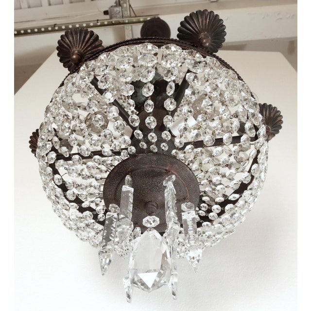Early 20th Century Grand Prospect Hall Empire Crystal Chandelier For Sale - Image 11 of 14