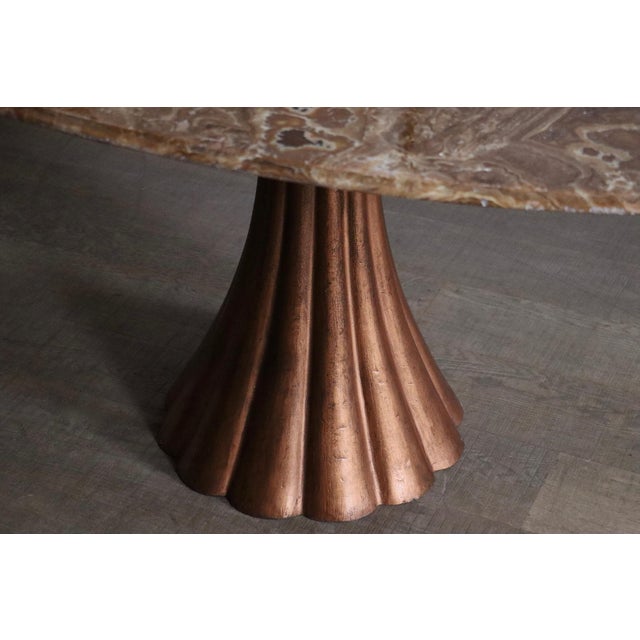 Oval marble dining table by Italian architect and designer Angelo Mangiarotti, Italy, 1970s. The table combines a...