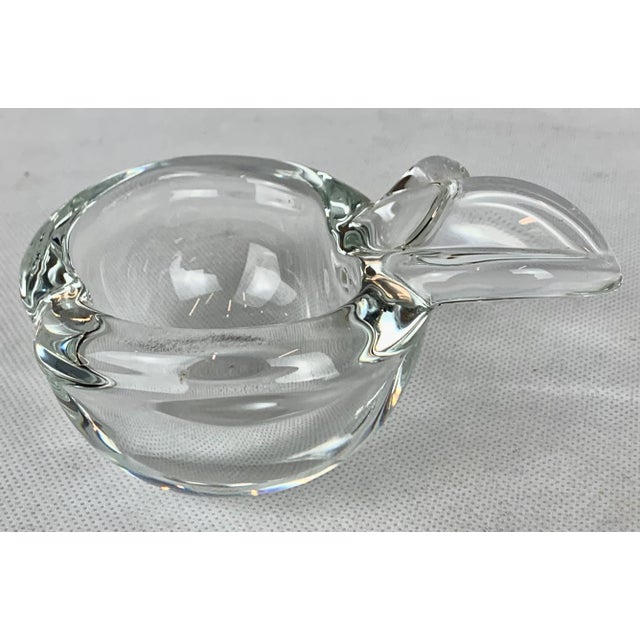 French Clear Crystal Art Glass Apple Dish by Vannes Le Chatel For Sale - Image 4 of 9