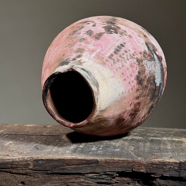 1970s Vintage Abstract Expressionist Raku Fired Hand Built Ceramic Vessel For Sale - Image 5 of 9