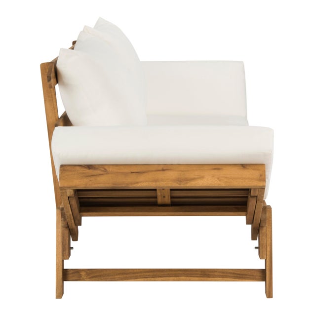 Tandra Modern Contemporary Outdoor Daybed in Natural & Beige For Sale - Image 4 of 10