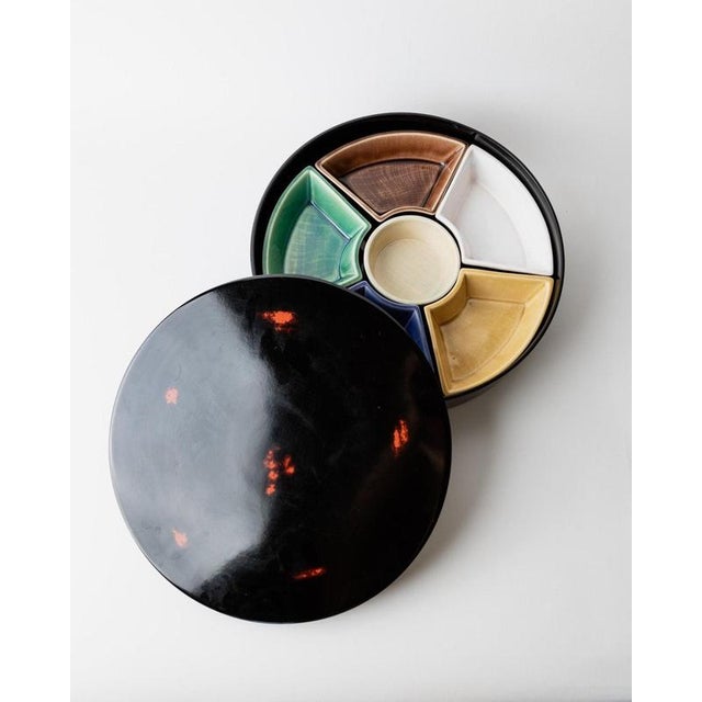 Vintage Japanese Studio Ceramic Snack Bowls with Outer Shell and Integrated Tray, 1980s, Set of 2 For Sale - Image 14 of 14