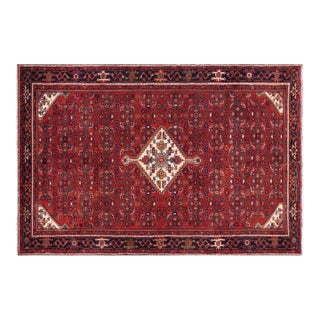 Antique Red Medallion Runner Rug Hand-Knotted Wool Rug – 5.10 X 10.3 For Sale