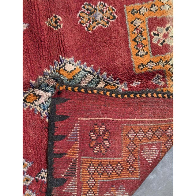 Red Handwoven Berber Diamond Rug - 11.5 X 5.4 Ft For Sale In Cleveland - Image 6 of 6