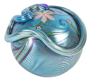 1979 Iridescent Art Glass Snake Paperweight by Orient & Flume