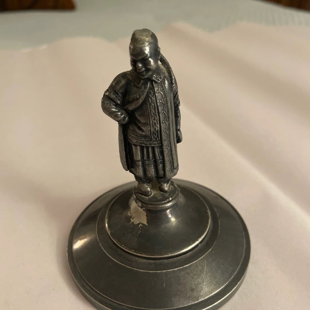 WM Rogers & Sons Connecticut Silverplated figure of an Asian or Chinese Man in traditional garments. Perfect desk or table...