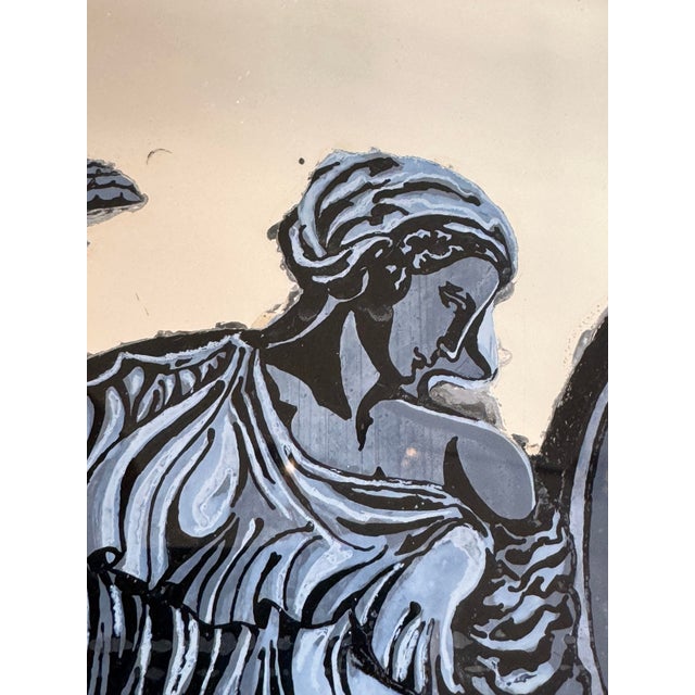 Antique Gilt Mirror With Hand Painted Mythological Goddess For Sale - Image 12 of 12