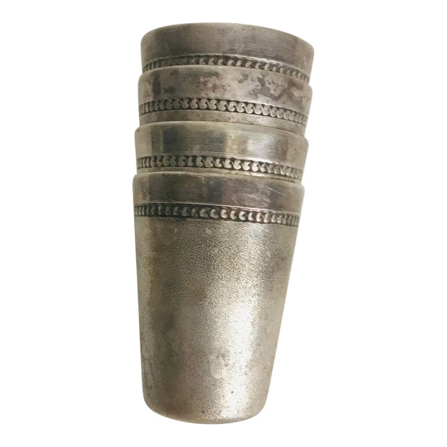 Silver Plate Cordials Stackable - Set of 4 For Sale