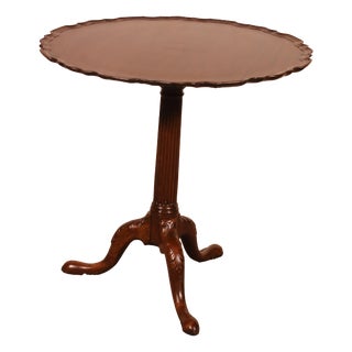 19th Century Mahogany Side Table with Carved Top For Sale