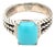 1990s David Yurman Turquoise and Diamond Ring Size 8.5 Silver Estate For Sale