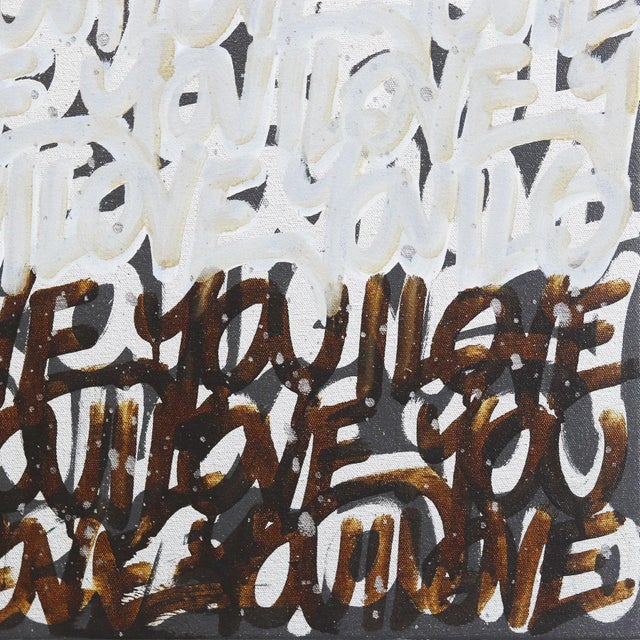 2020s Undercover - Black and White Graffiti Writing Painting on Canvas Original Artwork by Amber Goldhammer For Sale - Image 5 of 9