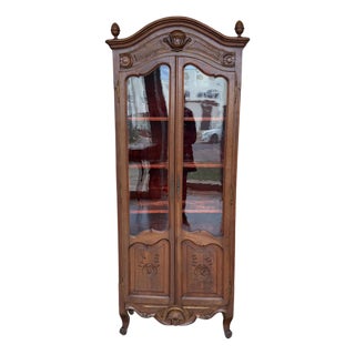 19th Century Country French Walnut Vitrine For Sale