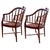 Mid 20th Century Pair of Baker Furniture Faux Bamboo and Cane Regency Armchairs For Sale - Image 5 of 10