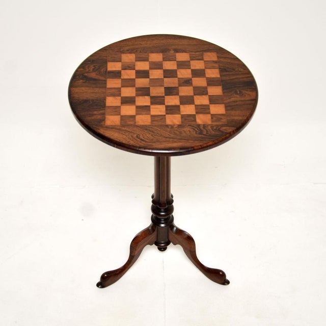 Antique Victorian Inlaid Chess Table, 1860s For Sale - Image 3 of 8