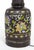 Tall Black Champleve Enamel Bronze Lamp With Polychrome Flower Design For Sale - Image 9 of 11
