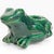 Nice larger size! Vintage mid 20th century green glazed ceramic ashtray if a frog. This frog is promoting the L’Heritier-...