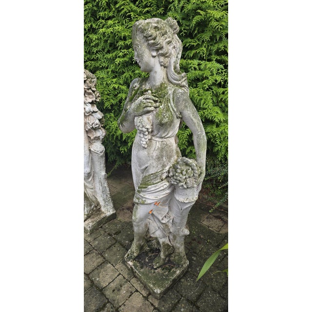 Stone Large Vintage Four Seasons Garden Sculptures, 1930, Set of 4 For Sale - Image 7 of 13