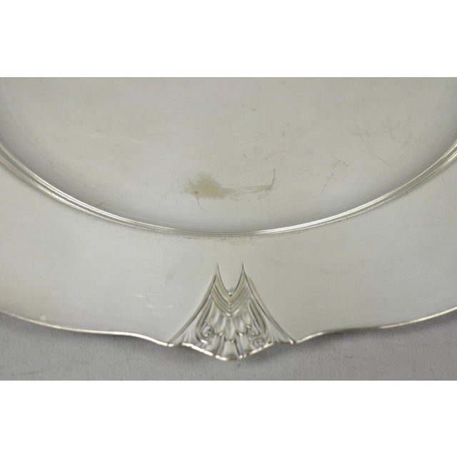 Mid 20th Century Vintage Victor Sp Co Art Deco Silver Plated Charger Serving Dish Platter Plate For Sale - Image 5 of 12