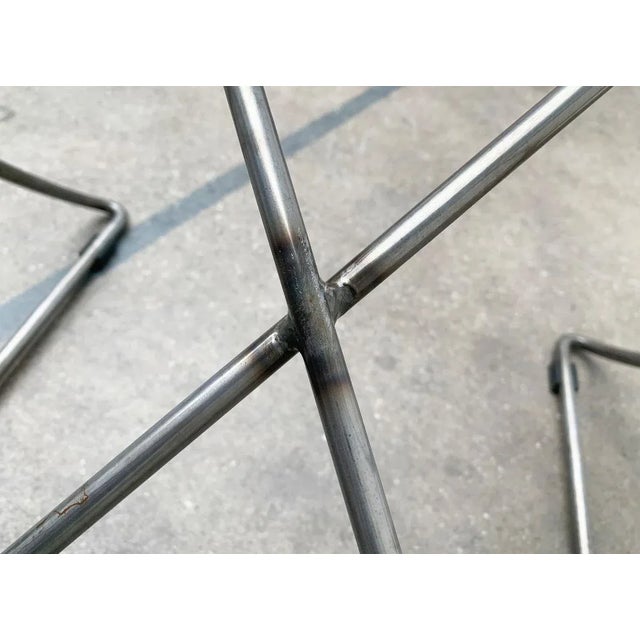 Metal Vintage German Kreuzschwinger Lounge Chair by Till Behrens for Meyer Stahlmöbel, 1980s For Sale - Image 7 of 18