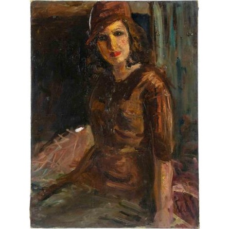 1930s Antonio Feltrinelli, Portrait of Woman, Oil on Canvas, 1934 For Sale - Image 5 of 5