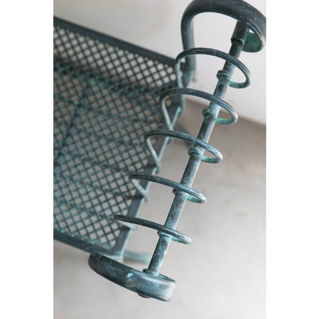 A sculptural and effortlessly chic accent, this vintage green garden stool brings a touch of European garden elegance...