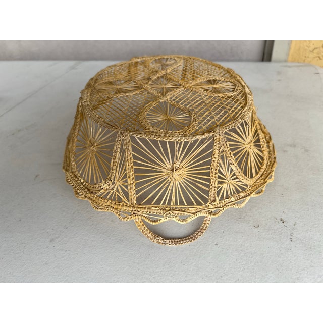 Mid 20th Century Vintage Tenerife Lace Basket For Sale - Image 4 of 5