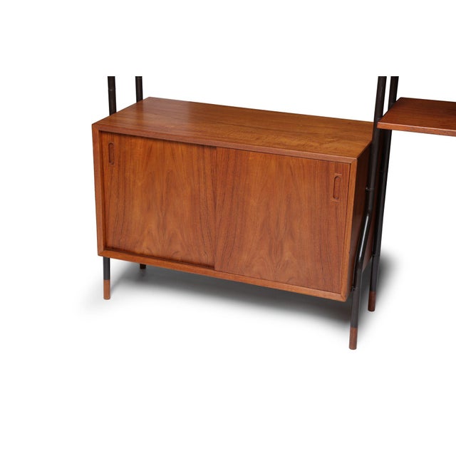 Mid 20th Century Danish Modern Teak Free-Standing Wall Unit With Bar by Lyby Møbelfabrik For Sale - Image 13 of 18