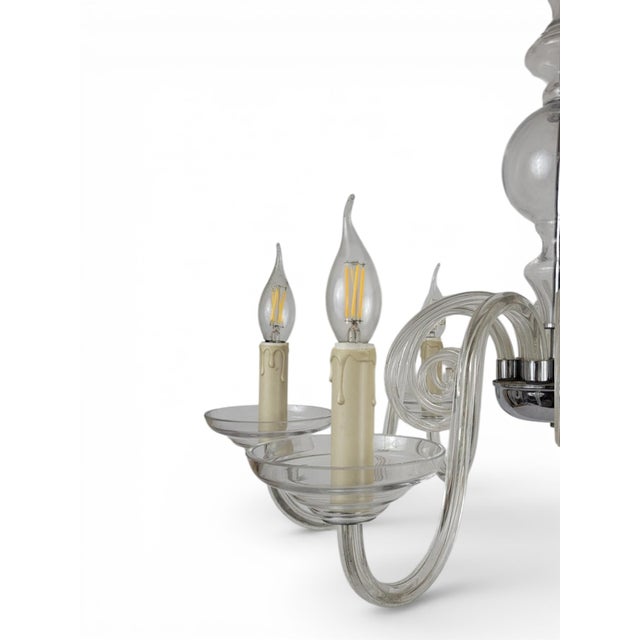 Bohemian Crystal 6-Light Chandelier, 1970s For Sale - Image 11 of 17