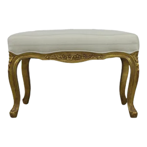 20th-Century Vintage French Carved Gilt Wood Bench/Piano Stool/Dressing Stool.