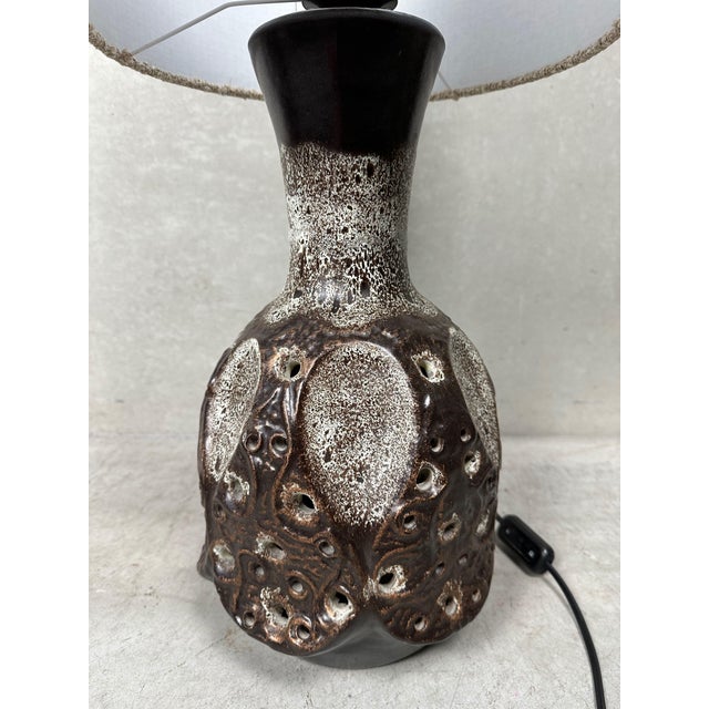 Vintage Fat Lava Ceramic Table Lamp, 1970s For Sale - Image 9 of 12