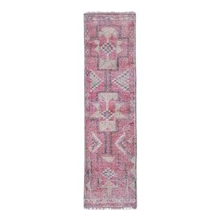 1960s Vintage Pink Turkish Hand-Knotted Herki Runner For Sale