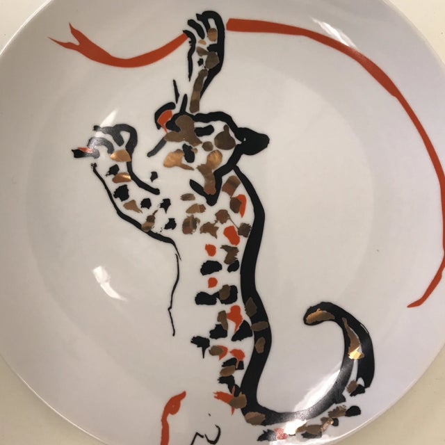 Black New Arcadia Studio Cheetah Plate - Dinner Size For Sale - Image 8 of 10
