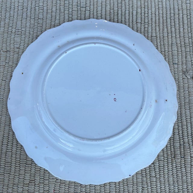 Early 19th Century A Antique Staffordshire Red Transfer Decorated “Temple” Plate, Circa 1830's For Sale - Image 5 of 10