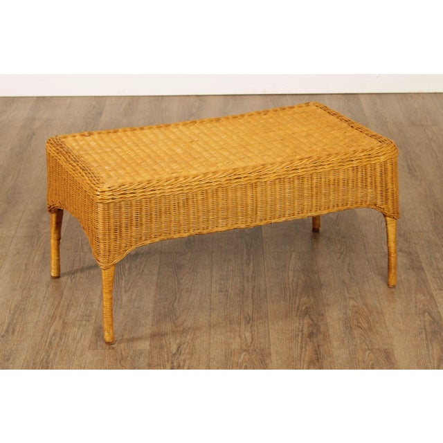 High Quality American Made Rectangular Wicker Coffee Table, By The Company Store (Not Labeled)