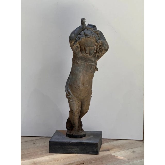 English Pair of 18th-Century English Lead Putti For Sale - Image 3 of 13