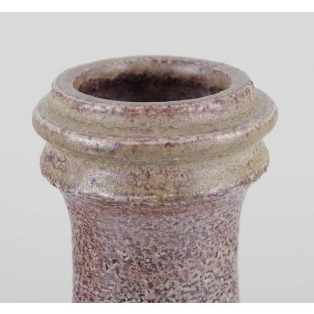 Olive Green Glazed Ceramic Vase by Nils Kähler for Kähler, 1970s For Sale - Image 4 of 9