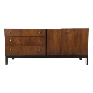 Mid Century Modern Lowboy Dresser With Chrome Accents by American of Martinsville For Sale
