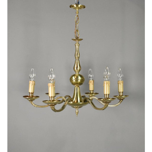 Antique French Louis XVI Style Six Light Bronze Chandelier, 1920s For Sale - Image 15 of 15