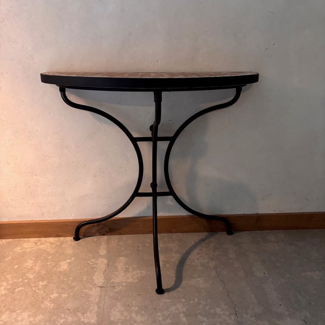 Moroccan Half-Moon Console Table For Sale - Image 3 of 7