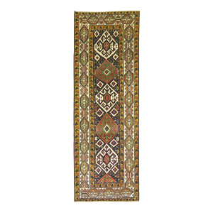 Navy Mustard Vintage Persian Bakhtiari Runner