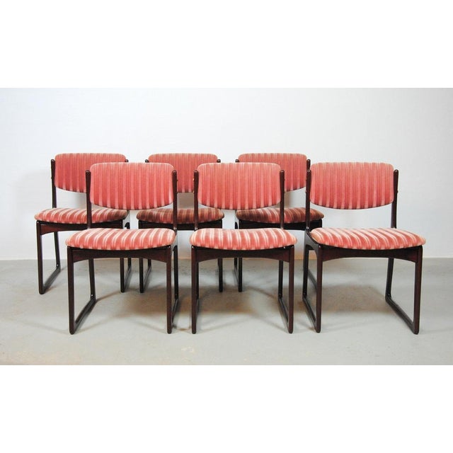 Danish Dining Chairs in Tanned Oak and Pink Upholstery attributed to Poul Hundevad, 1970s, Set of 6 For Sale - Image 14 of 15