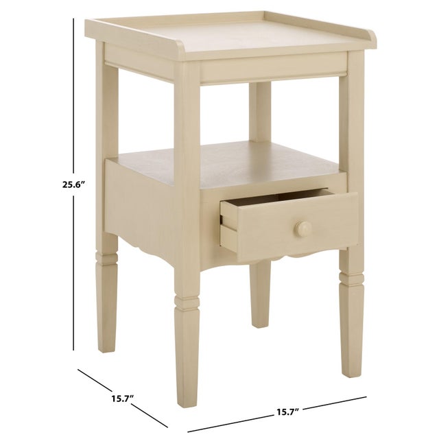 Contemporary Araminta 1 Drawer Accent Table in Sand For Sale - Image 3 of 10