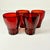 1940s Vintage Art Deco Boho Chic Hollywood Regency Ruby Red Lowball Glasses - Set of 4 For Sale - Image 4 of 10