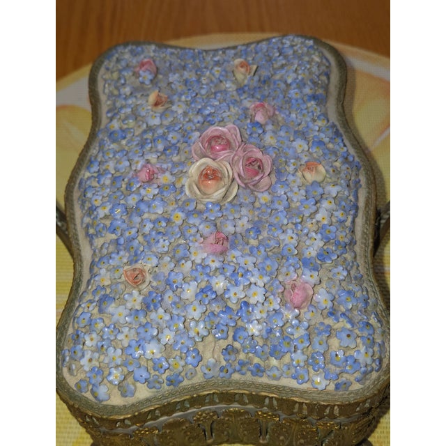 Art Nouveau Antique German Elfinware Porcelain Trinket Box For Sale - Image 3 of 5