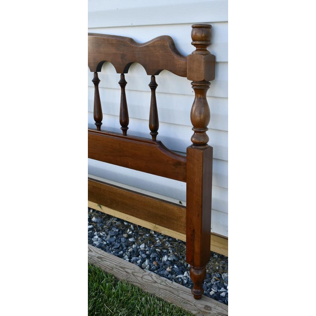 Vintage Queen Size Americana Style Cherry Wood Headboard W/Spindles For Sale - Image 12 of 12
