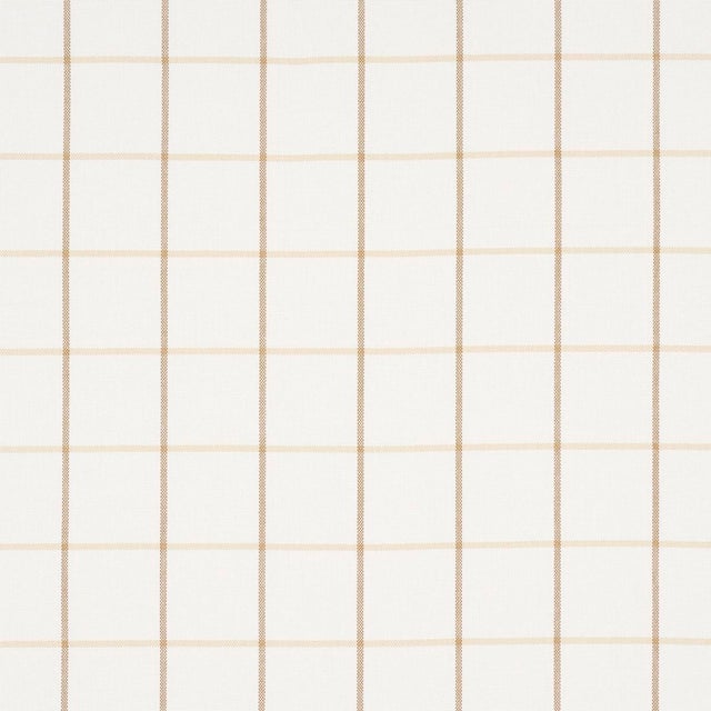 SAMPLE - Schumacher X Mark D. Sikes Frannie Windowpane Fabric In Neutral For Sale