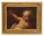 This is a charming painting of a cherub with an arm extending forward, perhaps hold out a bouquet of flowers. The painting...
