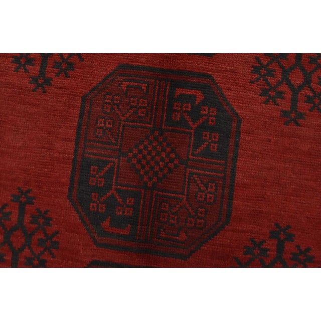 Textile Turkmen Rug 8’3” X 10’8” Red Wool Vintage Tribal Hand-Knotted Oriental Carpet For Sale - Image 7 of 13